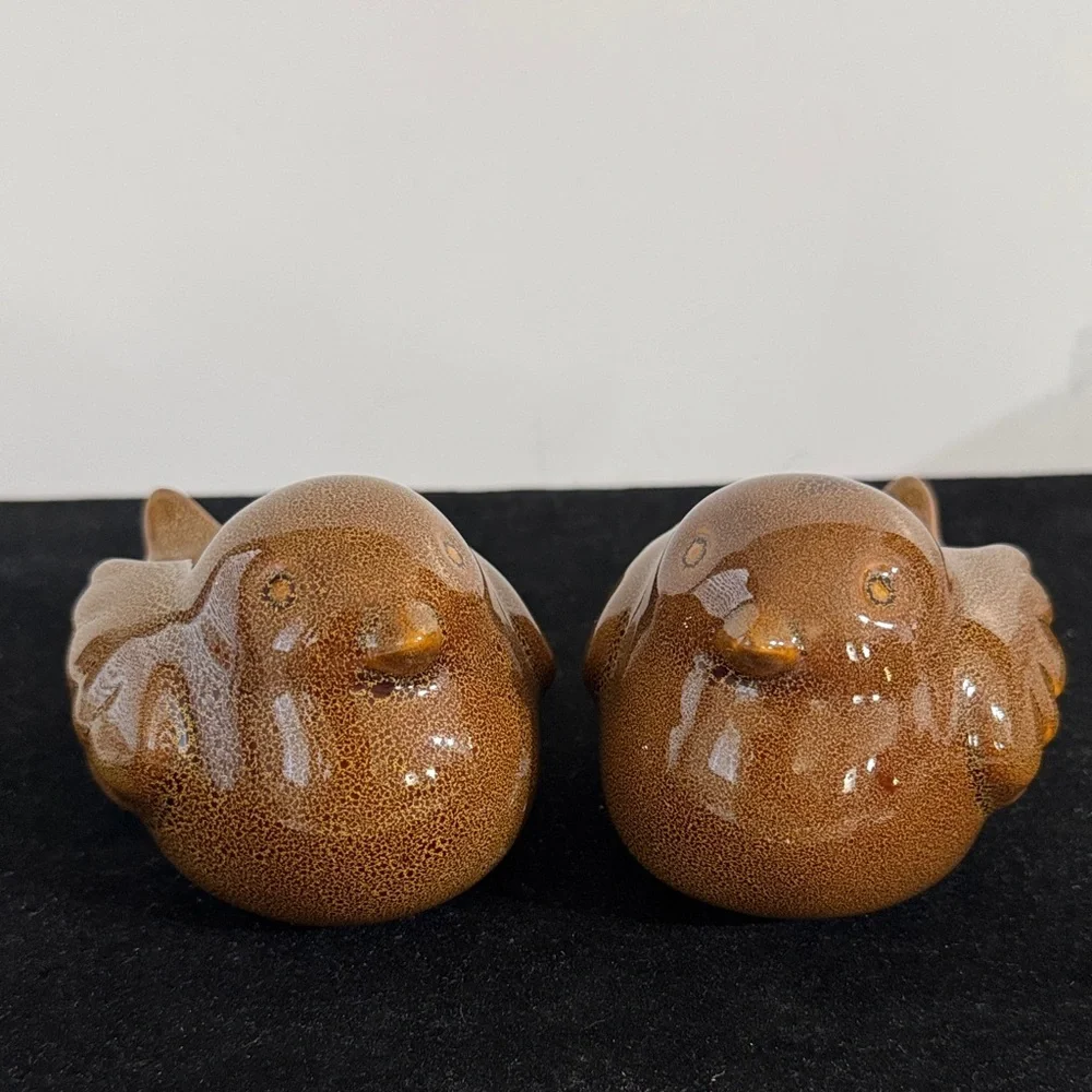 Vintage PartyLite Ceramic WoodlandBird Votive Candle Holder Pair (retired model)